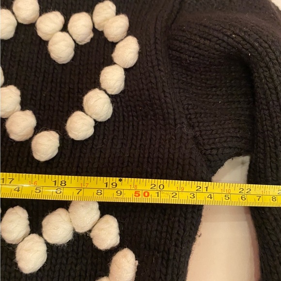 English Factory Woman’s Heart Pom Black Sweater Size Medium NWT - Picture 11 of 15